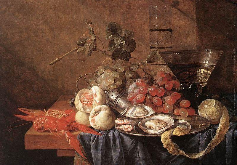 Jan Davidz de Heem Fruits and Pieces of Seafood oil painting picture